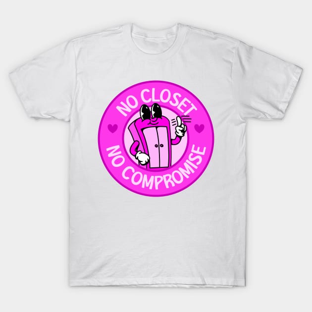 No Closet No Compromise - Cute Pink Cartoon T-Shirt by Football from the Left